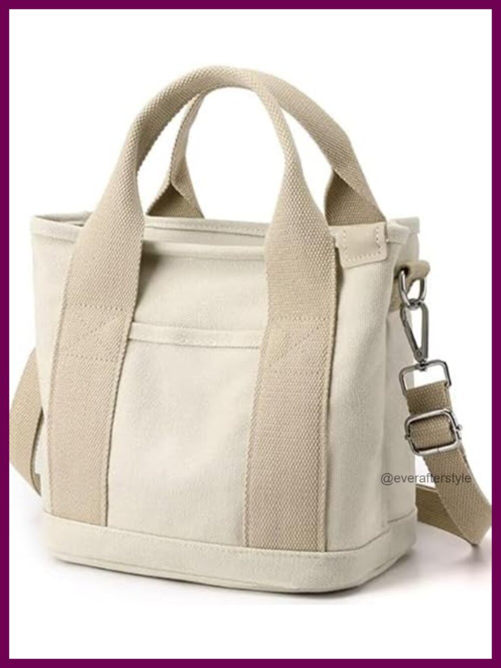 Canvas Multi-Pocket Tote Bag Zipper Crossbody Shoulder Satchel Hobo Purse